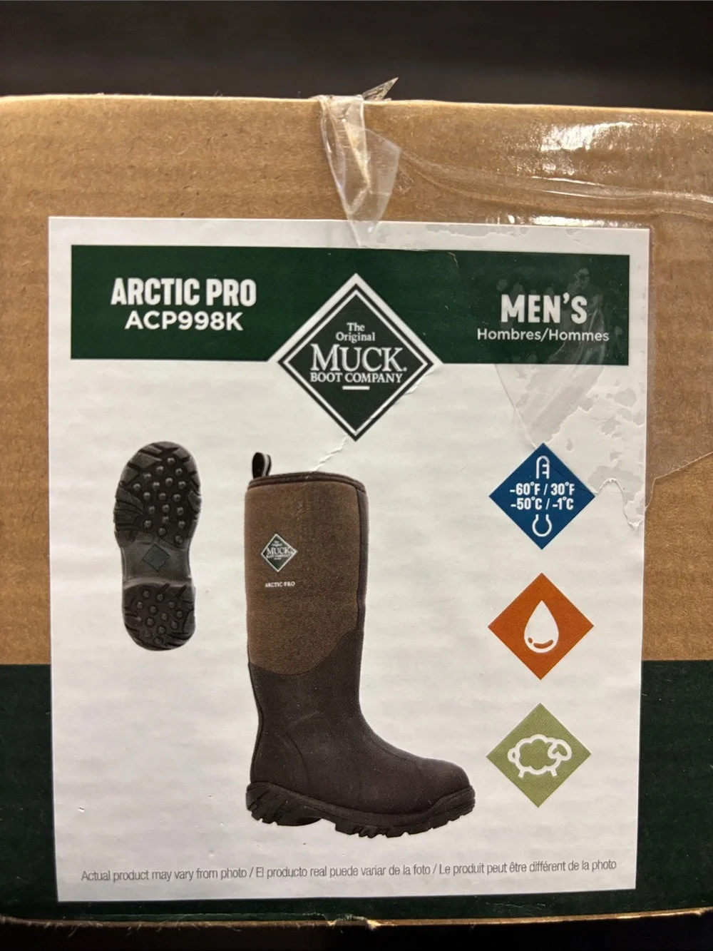 Men's Muck Arctic Pro Insulated Boots ACP998K (Brown) - Size 10